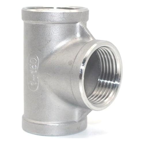 1/2" Tee 3 way F/F/F Threaded Pipe Fittings Stainless Steel SS304 Female x Female x Female 51mm Length Moonshine Still