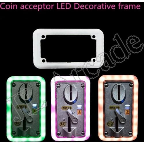 1PC Universal Colorful LED Flash Decorative Front Type Coin Selector/ Illuminate Frame Coin Acceptor for Vending Arcade Machine