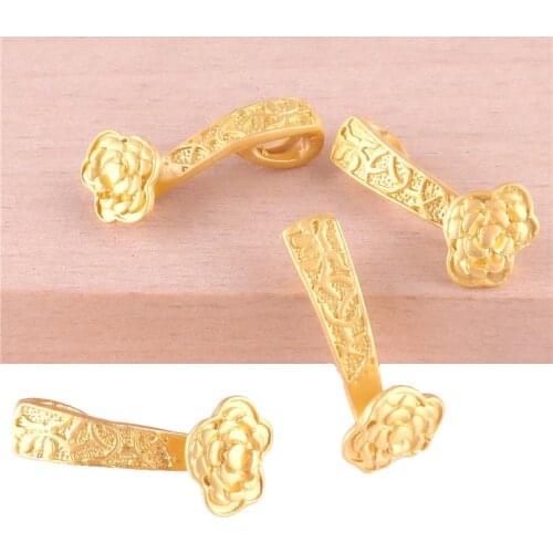12pcs 23406 Gold Color Chinese Ruyi Connector Charms Pendant For Jewelry Making Bracelet Handmade Accessories