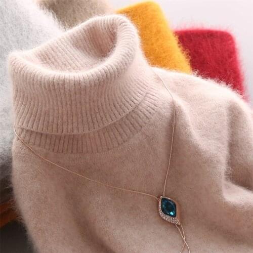 100% Mink Cashmere turtleneck sweater women jumper 2020 autumn winter warm clothes pull femme hiver pullover sweater