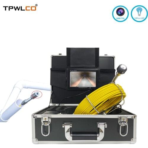 1000TVL HD Rotation Pipe Inspection Camera 7Inch 12pcs LED Light Industrial Plumbing Drain Sewer Camera Endoscope Support Video