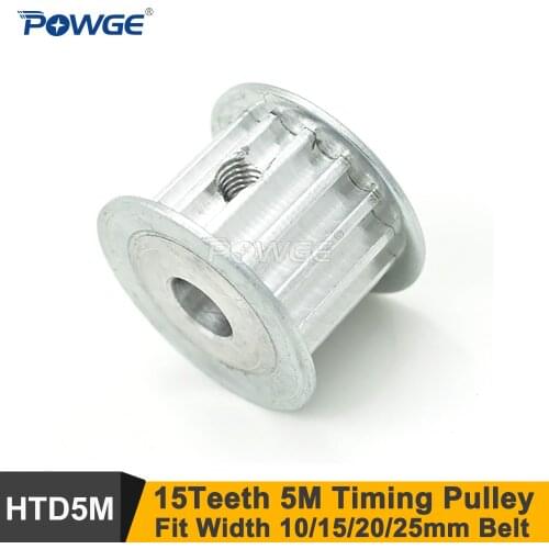 POWGE 15 Teeth 5M Synchronous Pulley Bore 5/6/6.35/8mm Fit Width 15/20/25mm HTD 5M Timing Belt 15T 15Teeth HTD 5M Timing Pulley