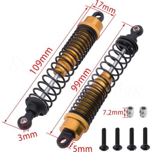 2PCS Oil Filled Alum Rear Shock Absorber Assembled For RC 1:10 Himoto E10MT E10MTL Bowie Off Road Truck Accessories 33006