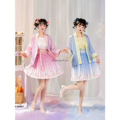 2021 women hanfu chinese traditional folk costume girl dance wear fairy cosplay clothes oriental ancient princess dress hanfu