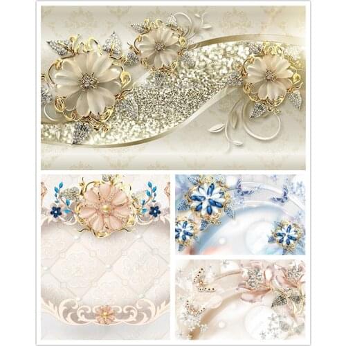 Papel de parede European Style 3D Relief Flowers Pattern Jewelry luxury 3d wallpaper mural,living room bedroom home decor