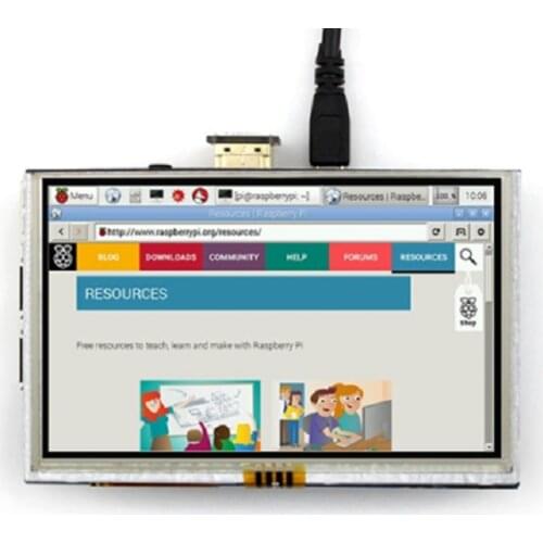Raspberry Pi 5 inch HDMI Touch Screen For Raspberry Pi 3B + / 4B LCD Display with Raspberry Pi 3 or 4 Generation Adapters