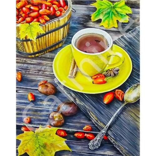 Coffee Fruit Landscape DIY 5D Diamond Painting New Arrival Picture Cross Stitch Wall Art Full Round&square Drill Home Decoration