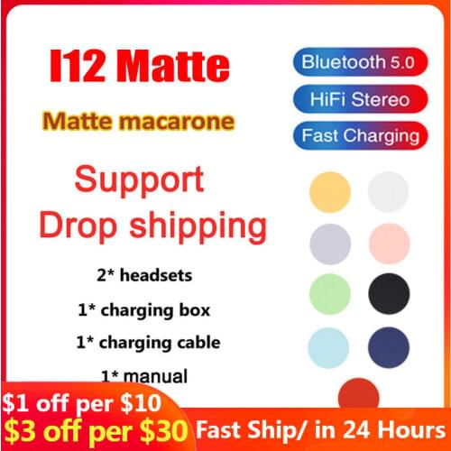 Touch Control Matte color Macaron Candy Color Wireless Bluetooth mini Earphone Sport Earbuds Smart true Stereo inpods 12