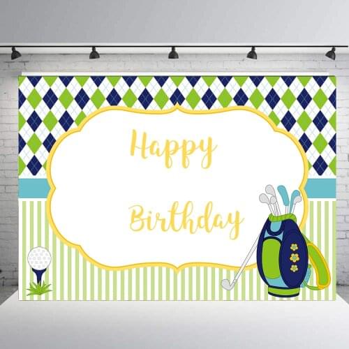 BIEPOTO Photography Backdrop Background Golf theme birthday party decor banner baby shower photo booth dessert table cake b171
