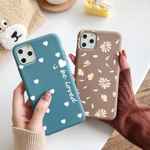 Case For Samsung Galaxy A21s A51 A71 A20S A50 A70 Note20 S20 FE S21 Ultra S10 Lite S9 S8 Plus S10E Cover Love Heart Daisy Flower