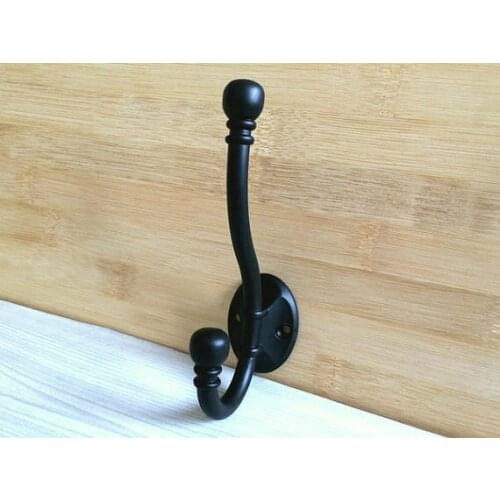 Black Decorative Wall Hook Retro Coat Hangers Coat Rack Hooks Metal Hook Furniture Hardware Versatile Hooks