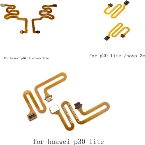 For Huawei P10 P20 P30 Lite Nova 3e 4e Home Button Fingerprint Sensor Scanner Connector Touch ID Menu Return Key Flex Cable