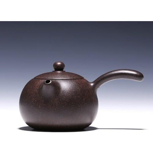 H1576 Shi Tang Yu pot about 230cc authentic Yixing famous teapot ore black steel Zhu mud
