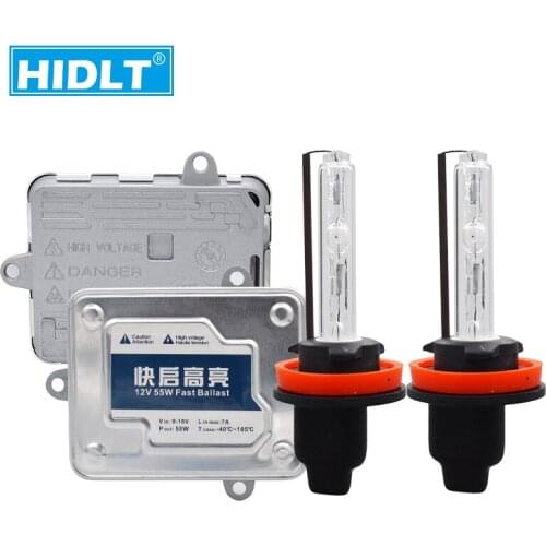 HIDLT AC 55W Fast Start Cnlight H1 H7 H11 HB3 HB4 D2H HID Xenon Headlight Conversion Kit 12V Car Light Slim HID Ballast Retrofit