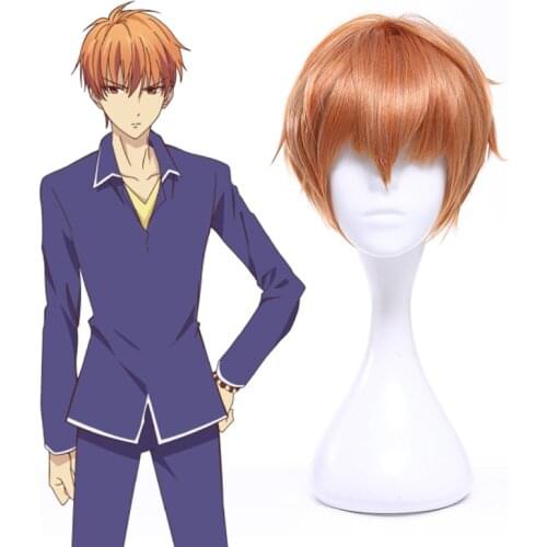 Comic Anime Fruits Basket Cosplay Wig souma kyo Cosplay Wig Short Brown Men Straight Unique Synthetic wig Cosplay Accessories