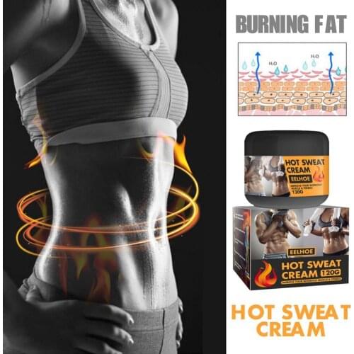120g/Box EELHOE Hot Sweat Cream Burn Calories Tighten Portable Abdominal Muscles Slimming Cream Men Gift for Exercise Sport