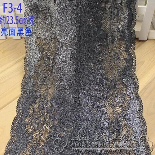 1 Meter/lot 23.5cm Luxury 2020 Embroidered Lace Fabric Silver Black Lace Trim DIY Clothes Underwear Bra Accessories Hot sale