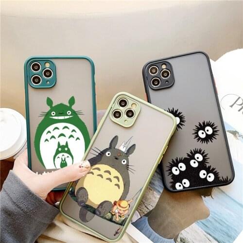 Cute Totoro Miyazaki Anime No Face Phone Case For X XR XS Max 6s 7 8 plus SE 2020 12 mini 11 pro max Hard Shockproof Back Cover