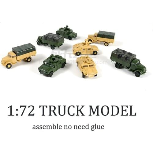 1:72 4D Hummer Missiles Lightning Truck Free Glue Assemble Model Military Children Toy Boy Gift