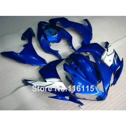 MOTOMARTS fairings set for YAMAHA YZF R1 2004 2005 2006 white blue ABS plastic fairing kit R1 04 05 06 CY13 Full injection