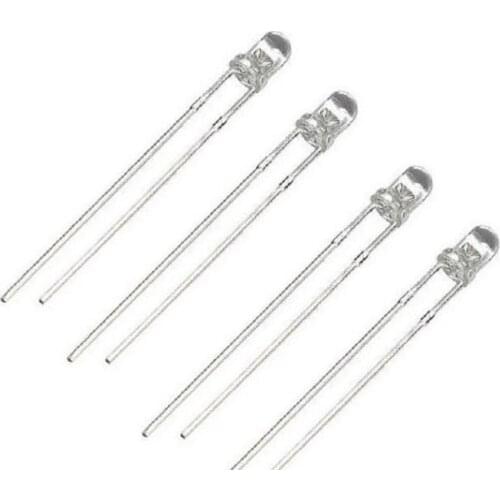 Non polar Inner resistor 5-14v 12v 3mm red@white blue@white bicolor led diode