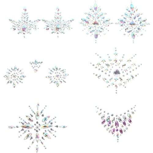 Nipple Cover Crystal Bra Stickers Adhesive Bra Breast Petal Pasties Breathable Bra Accessories Bra Pad Stickers Tattoo Sticker