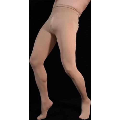 Sexy Men 80D Shiny Glossy U Convex Pouch Stockings Open Close Sleeve Sexy Tight Stockings Sheer Pantyhose Plus Size Warm Wear F1