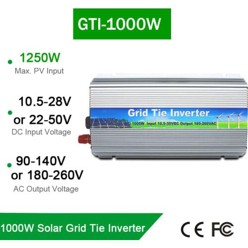 1000W MPPT Solar Grid Tie Inverter for 18V36V Solar Panel with Pure Sine wave DC to AC110/220V 50/60HZ Solar Inverter