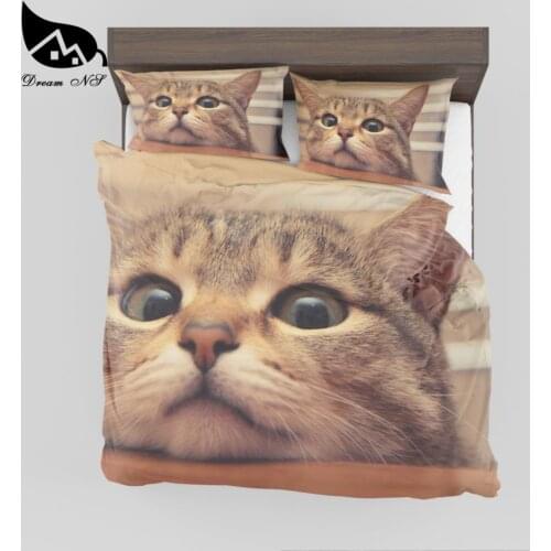 Dream NS 3D Effect Prints Very cute cat Comforter shell pillowcase single size children Bed room Home textiles Bedding set SMY21