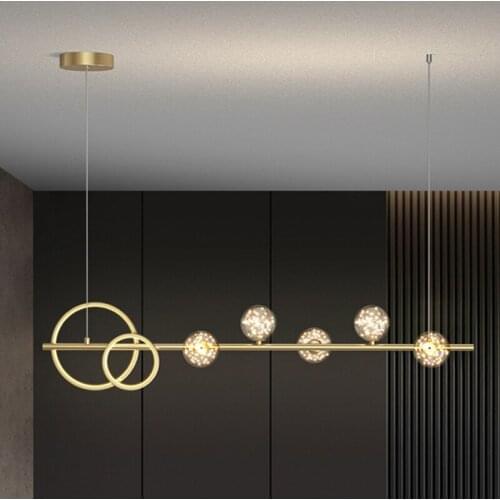Modern Nordic Gold LED Pendant Lamp Home Dining Room Bar Ceiling Pendant Lights Dimmable Indoor Lighting Decoration Luminairea
