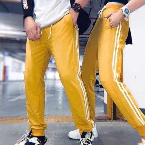 Sweatpants Plus Size Men Women Striped Solid Joggers Track Pants Elastic Waist Sport Casual Trousers Baggy Fitness Gym Clothing