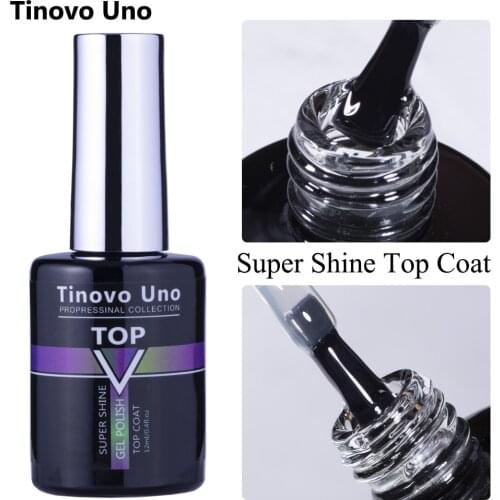 Tinovo Uno Super Shiny Top Coat UV Gel Nail Polish 12ML Hybrid Gels Nails Topcoat Gellac All for Nails Art Primer Design NEW