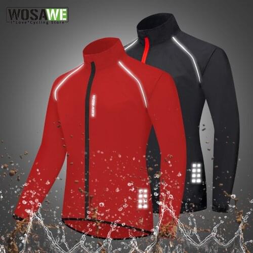 Ultralight Reflective Mens Cycling Jacket Long Sleeves Waterproof Windproof Road Mountain Bike MTB Jackets Bicycle Windbreaker
