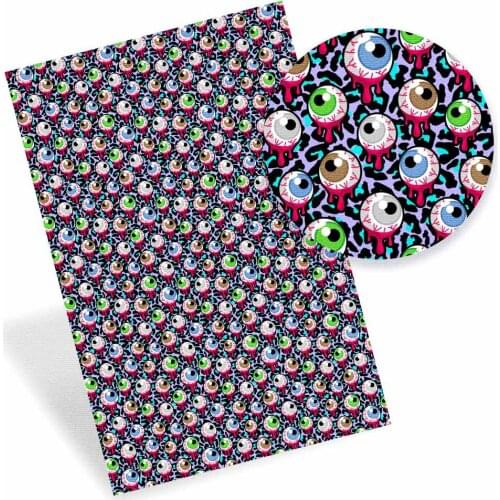 Halloween Fake Leather Fabric Wizard Potion Pattern Printed Cloth Sheets Eco Leather for Sewing Handmade Shoes Supplies 22*30cm