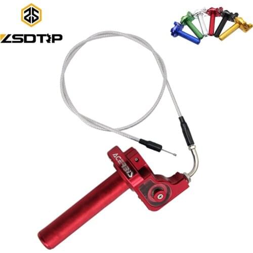 ZSDTRP Universal 22mm Motorcycle CNC Aluminum Acerbs Handle Throttle Grip Quick Twister With Throttle Cable for 50 110 125 250cc