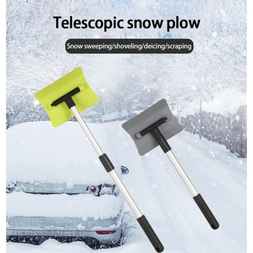 Retractable Winter Car Snow Shovel Snow Cleaning Glass Deicing And Frosting 180 Degree Rotating Aluminum Alloy Shovel