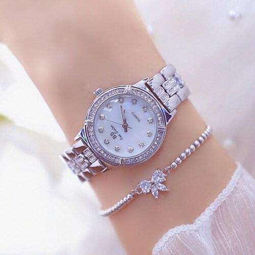 Womens Watches Luxury Brand Diamond Silver Ladies Watches Female Wrist Watches Stainless Steel Wristwatch Montre Femme 2019