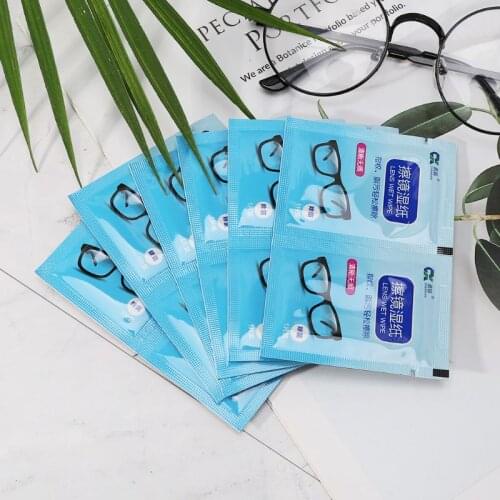 1 Box Glasses Cleaner Wet Wipes Cleaning Lens Disposable Anti Fog Misting Dust Remover Sunglasses Phone Screen Computer Portable