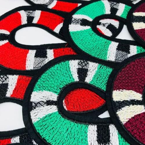 20pcs/lot Large Embroidery Patches Snake Animal Jeans Jacket Clothing Decoration Boutique Sewing Accessories