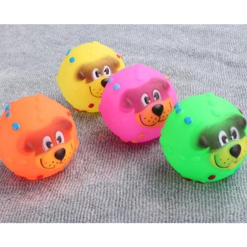 200pcs/lot Free Shipping Cat Dog Toys Soft Rubber Dog Face Chew Squeaker Squeaky Toys New Arrival Promotion SN1664
