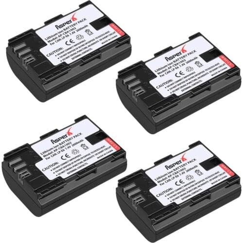 4pcs For Canon LP-E6 LP E6 LP-E6N 2600mAh Camera Batteria For Canon EOS 5DS R 5D Mark II 3 5D Mark III 6D 7D 60D 60Da 70D LP E6