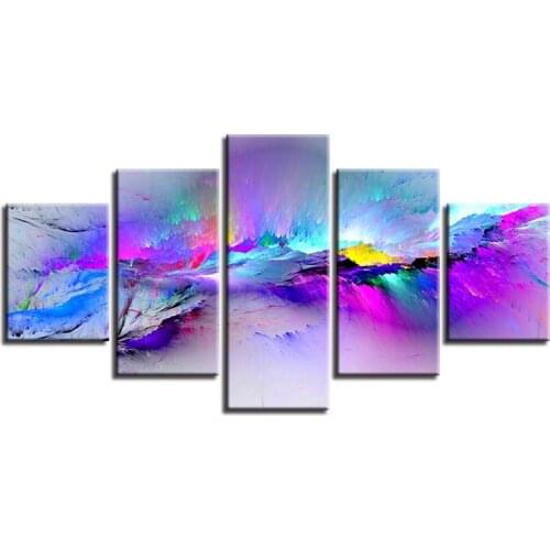5 piece diamond embroidery Colored Lines full drill square diamond painting cross stitch,Abstract Scenery Super Bellos wall art