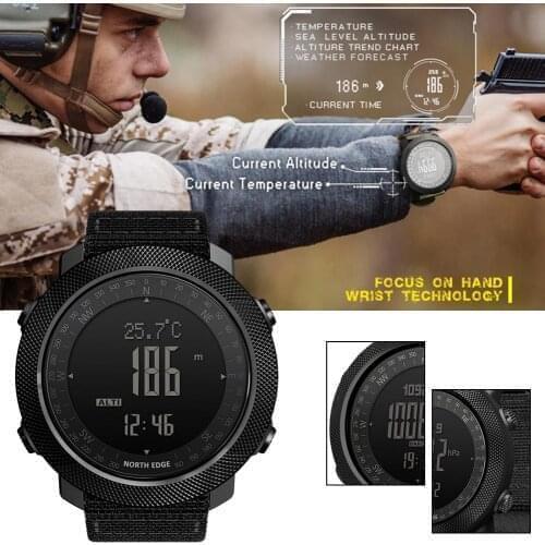 Mens New North Edge Sports Digital Watch Hours Outdoor Sports Running Swimming Military Multi-function Smart Watch Altimeter