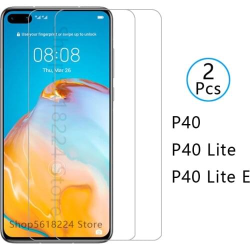 Case for huawei p40 lite e cover tempered glass on huaweip40 p 40 light p40lite 40p coque screen protector bag original huawey