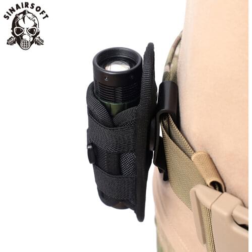 Tactical 360 Degrees Rotatable Flashlight Pouch Holster Torch Case For Belt Portable Cover Holder Hunting Lighting Accessories