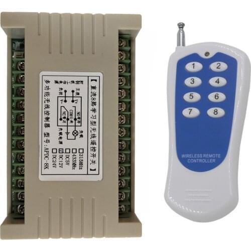 DC 12V 24V 8 CH 8CH Wireless Remote Control Switch Smart Wireless Remote Light Switch Radio Relay Receiver Module Transmitter