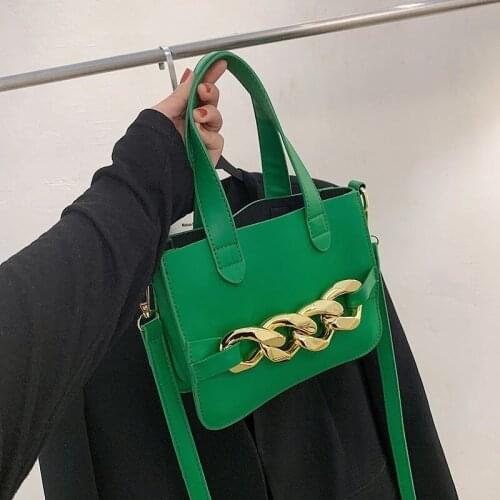 Chain Design Totes PU Leather Small Shoulder Crossbody Bags 2021 Women Brand Luxury Fashion Lady Simple Handbags and Purses