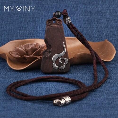 Imperial gate in ancient China wood pendants necklace vintage jewelry women, fashion vintage metal toem necklace