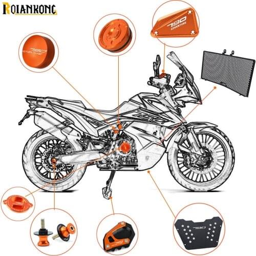 790Adventure Motorcycle Cylinder Reservoir Cover Brake Clutch Levers and handle grips Side Stand For 790 Adventure 2019 2020