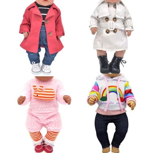 Doll clothes for 43cm toy new born doll and american doll Jacket baby cartoon baby jumpsuit
